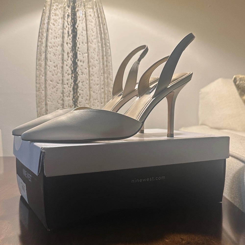 Nine West Classic Cream Slingback Heels